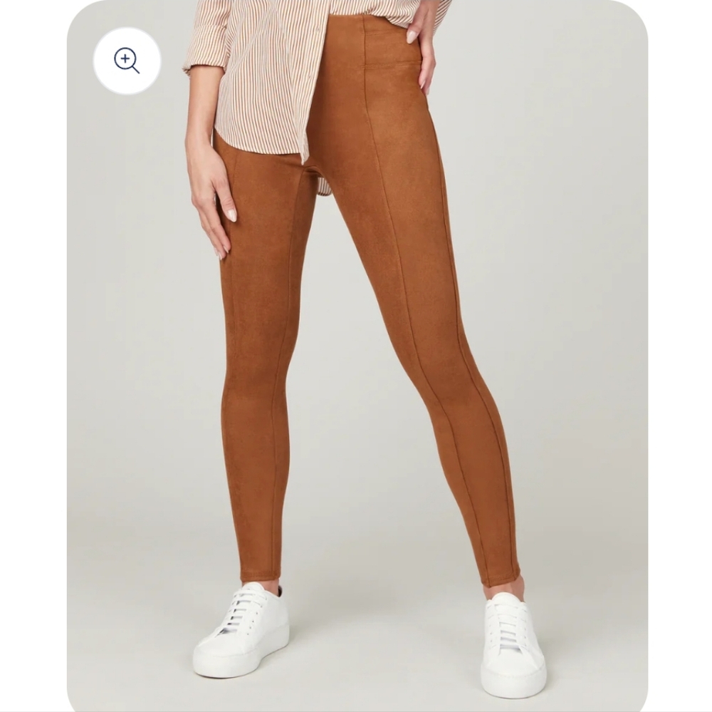 Spanx - Faux Suede Leggings - Rich Caramel Size M